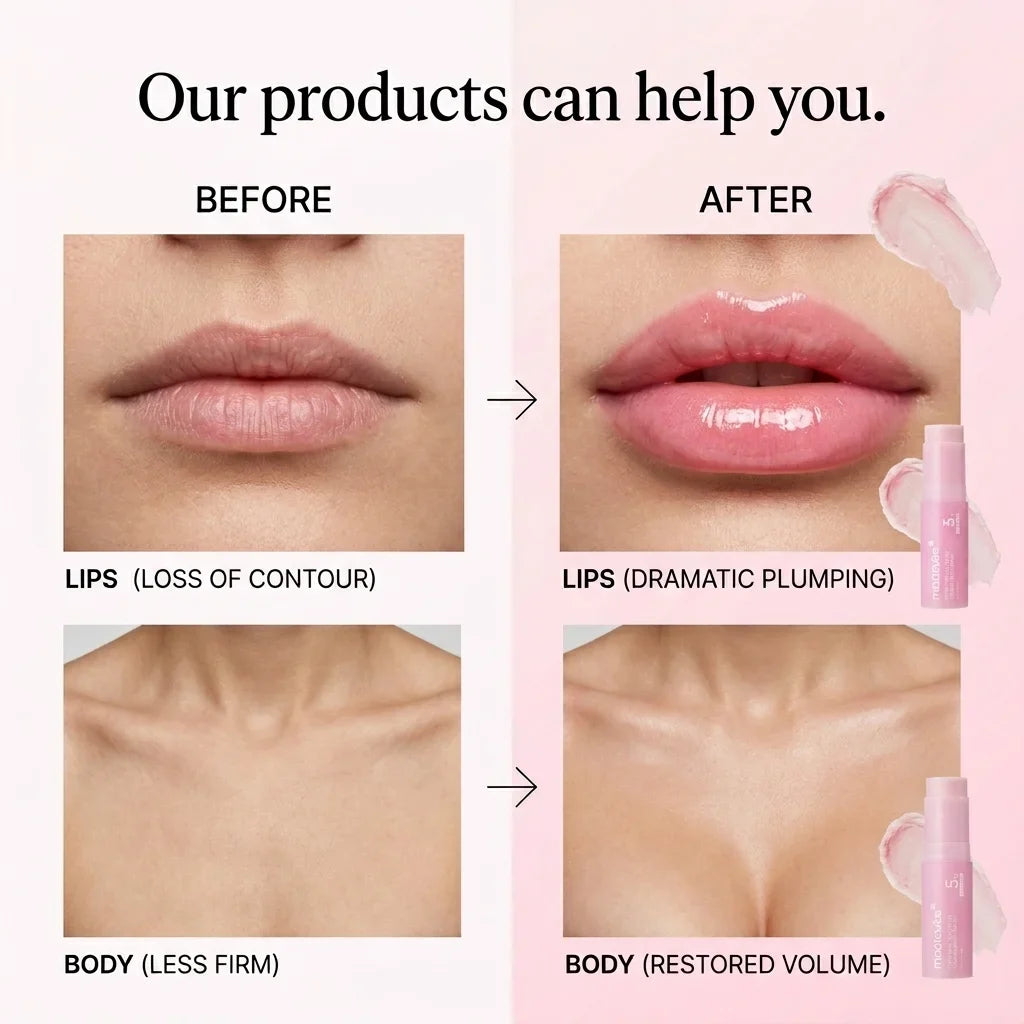 ๐๐ Developed in Korea | Anti-Aging | Moisturizes & Smooths Skin | Plumps Lips, Bust, & Hips | Improves Dark Spots | Firms Skin | Pink Collagen Multi-Effect Plumping Serum Stick