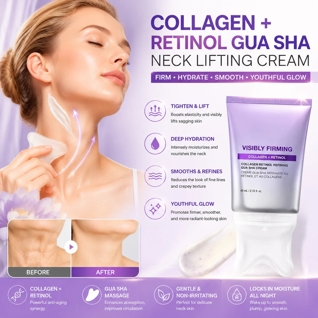 Collagen + Retinol Gua Sha Neck Lifting Cream (2.7 fl oz)