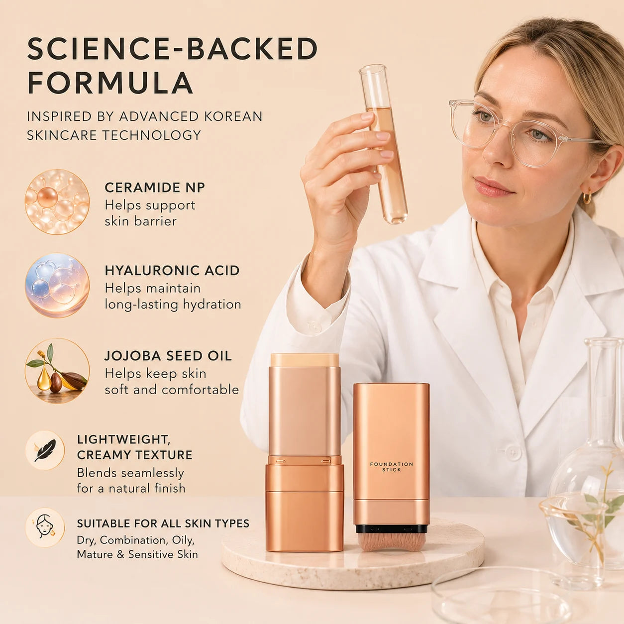 ✨ KOREAN DUAL-ENDED RADIANT CONCEALER & FOUNDATION STICK