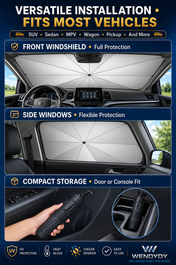 🏖️Summer Hot Sale 50% OFF☀️☂️ 🛡️2026 Upgraded Car Windshield Sun Shade Umbrella❄️