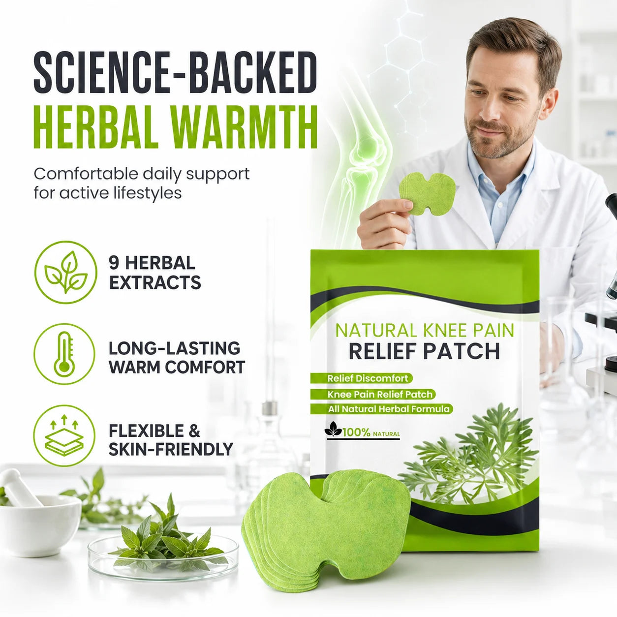 🌿 Multifunctional Herbal Warming Pain Relief Patches (12-Pack)