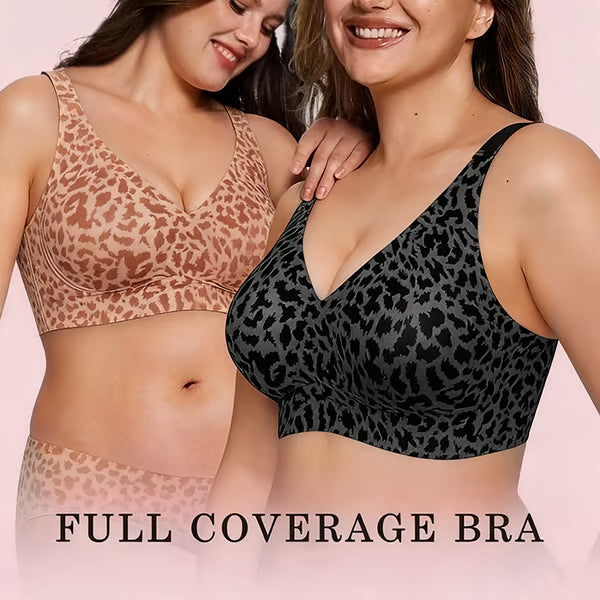 🏆LAST DAY SALE 49% OFF 🔥Super Firming Retro Leopard Print Bra | Women Wirefree Bras 👍No More Sagging Breasts