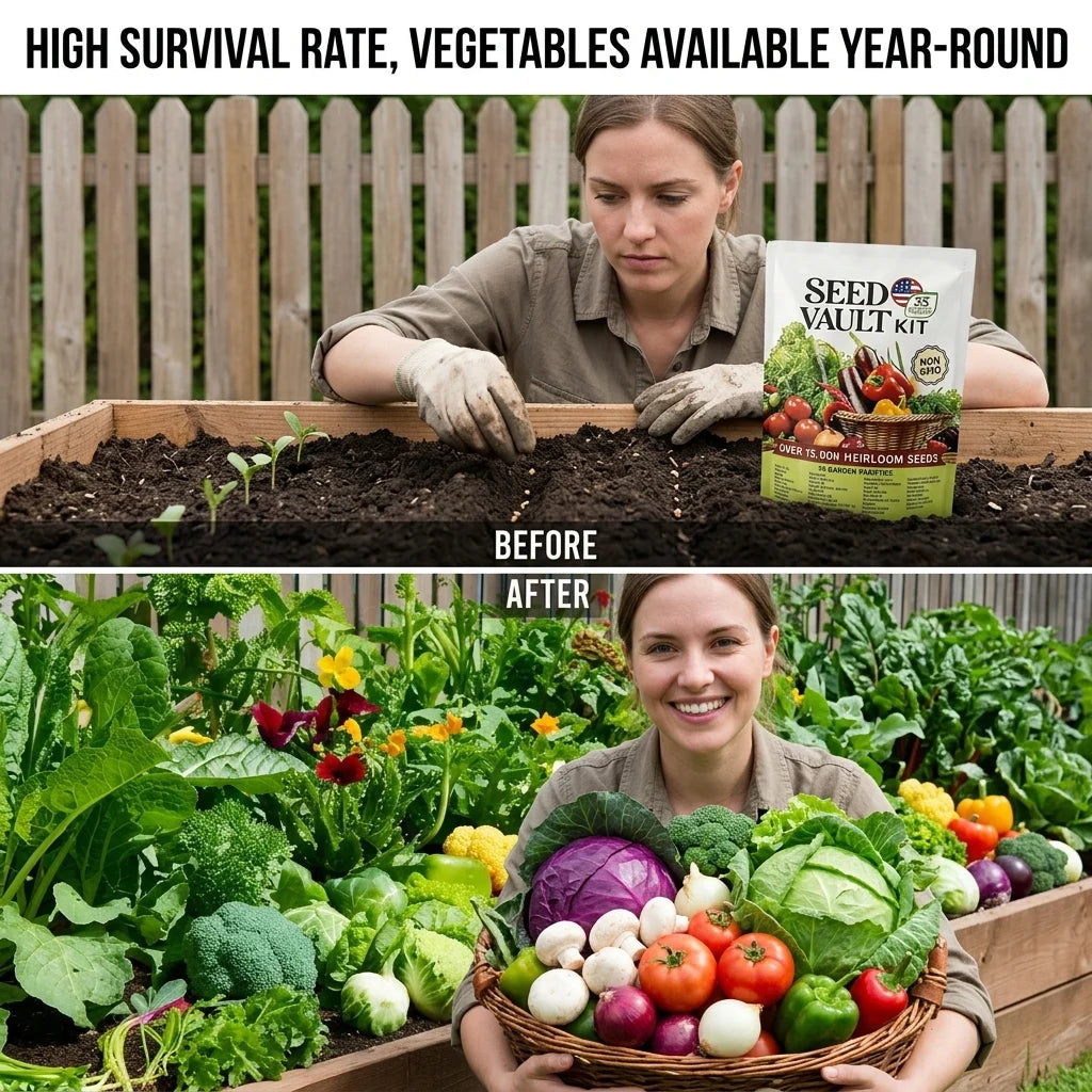 🌱 35 Heirloom Vegetable Seed Survival Kit