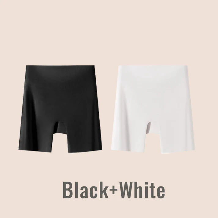 Women High-waist Ice Silk Underwear with Tummy-control Hip-lifting