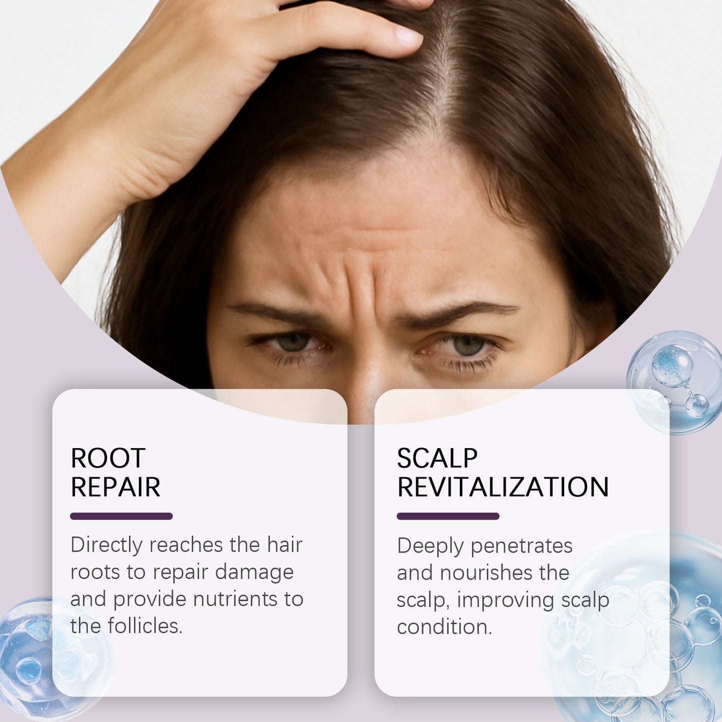 Hair Thickening Roll-On Serum Reduces Hair Shedding / Targets Thinning Areas / Nourishes the Scalp Support fuller, healthier-looking hair every day