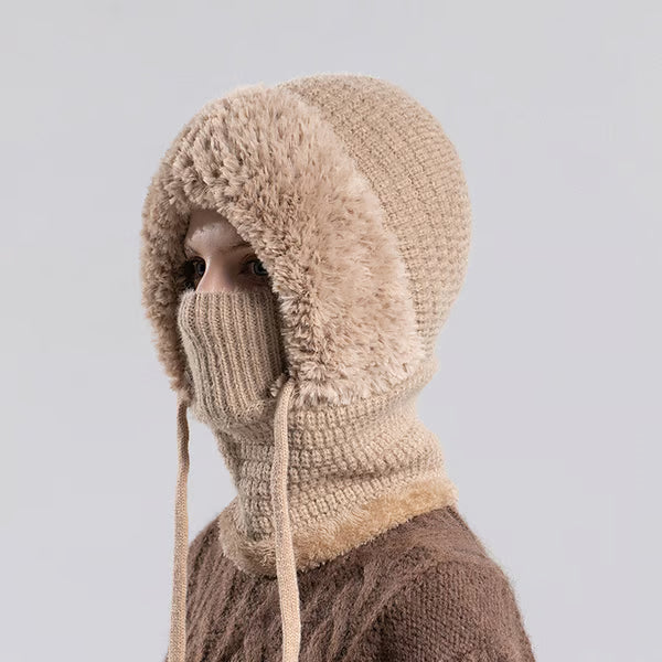 🔥Women's Winter One-Piece Knitted Beanie Scarf Mask 3-in-1 Balaclava