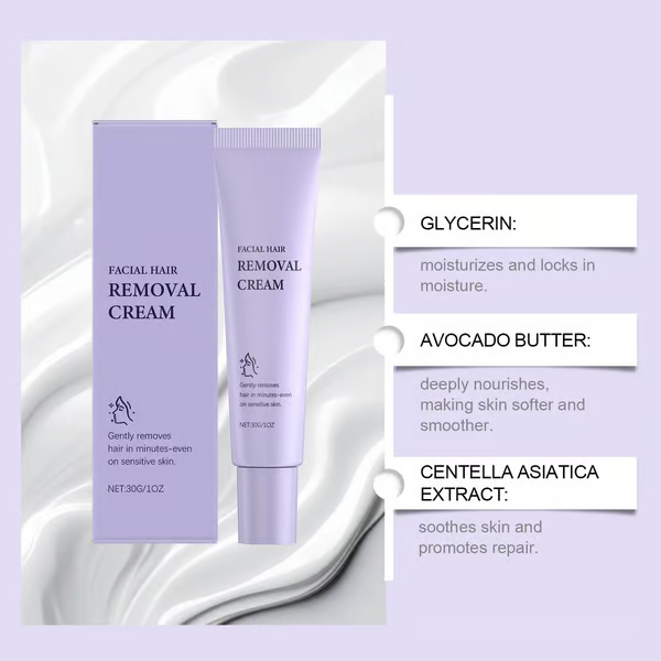 Gentle and Painless Facial Hair Removal Cream
